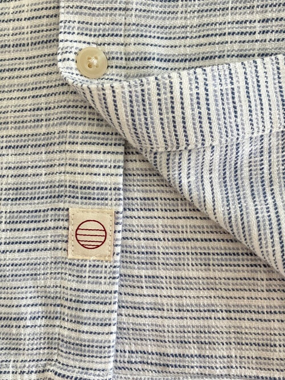 Marine Layer Men's Stretch Selvage Short Sleeve T-Shirt Size XL Blue Mini Stripe - Picture 6 of 11